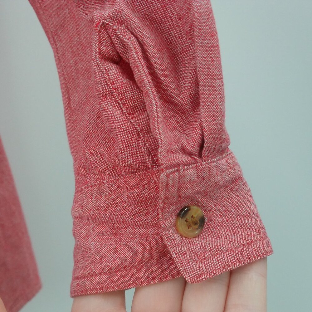 Vintage Casey & Max Button Up Shirt Women's S Red Chambray Embroidered Patchwork - Picture 8 of 11